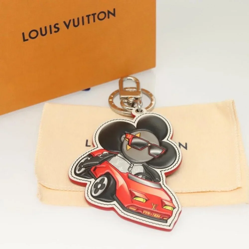 LOUIS VUITTON Sporty Car Vivienne Key Ring Leather Black M00960 LV Auth 128266 - Picture 3 of 6